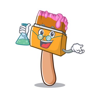 Karikatür şeklinde Profesör boya fırçası