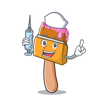 Karikatür şeklinde Hemşire boya fırçası