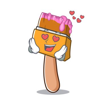 Karikatür izole aşk boya fırçası olarak