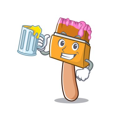 Karikatür izole suyu boya fırçası ile