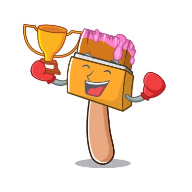 Depoda boks kazanan karakter boya fırçaları