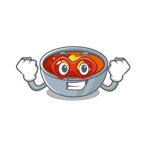 Pahlawan super Gazpacho disajikan untuk piring kartun - Stok Vektor