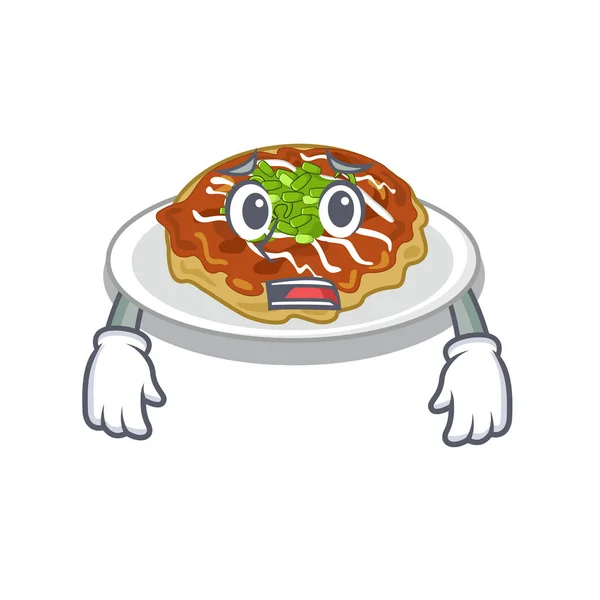 Medo okonomiyaki isolado com no personagem — Vetor de Stock