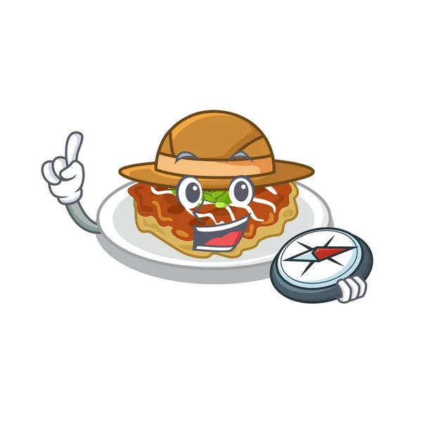 Explorador okonomiyaki isolado com no personagem — Vetor de Stock