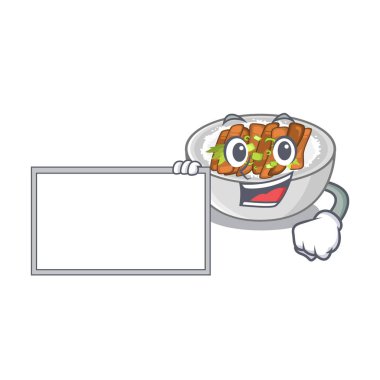 Masa donburi ile maskot izole