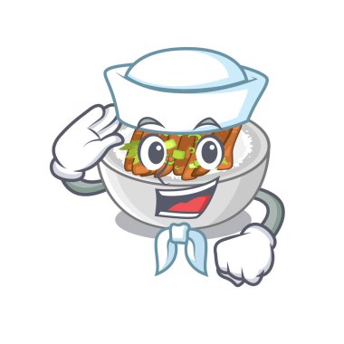 Denizci donburi maskot ile izole
