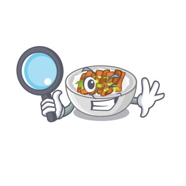 Dedektif Donburi karikatür kase servis edilir