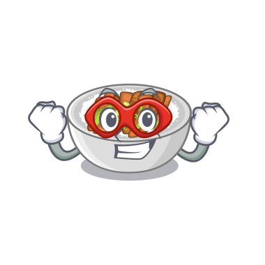 Süper kahraman donburi karikatür kase servis edilir