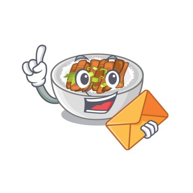 Zarf donburi ile karikatür kase servis edilir