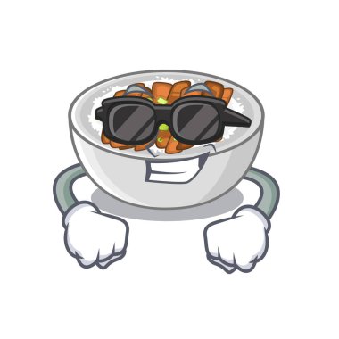 Süper serin donburi karikatür kase servis edilir