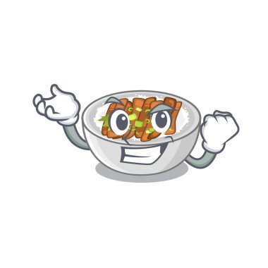 Başarılı donburi karikatür kase servis edilir