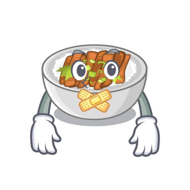 Bir tablo ahşap karikatür yukarıda Sessiz donburi