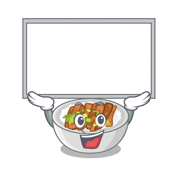 Up board donburi isolato con nella mascotte — Vettoriale Stock