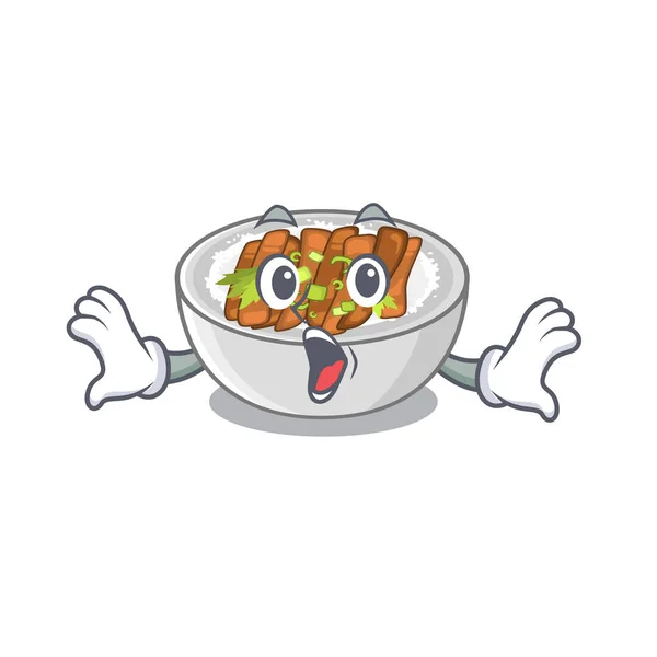Donburi surpris est cuit dans une poêle — Image vectorielle