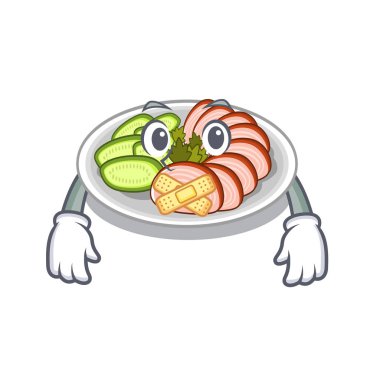 Sessiz pekin ördeği çizgi film tabağına servis