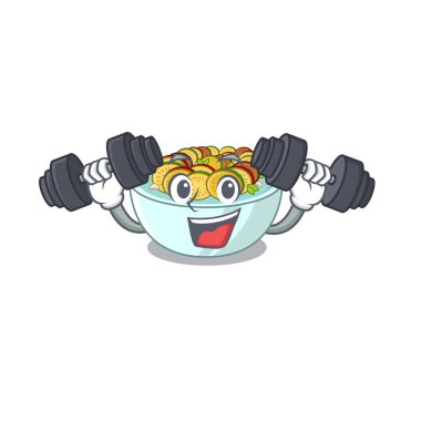 Fitness ratatouille maskot tavada pişirilir