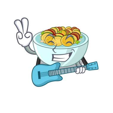 Gitar ratatouille karikatür ile izole ile