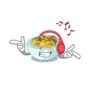 Müzik ratatouille dinleme karikatür ile izole
