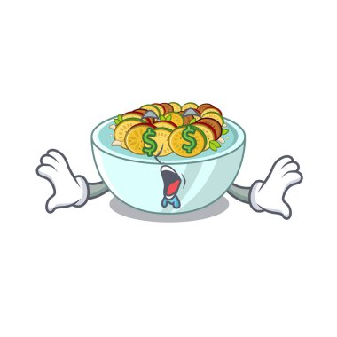 Bir karikatür ahşap masada Para göz ratatouille