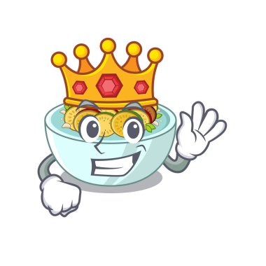 Bir karikatür ahşap masada Kral ratatouille