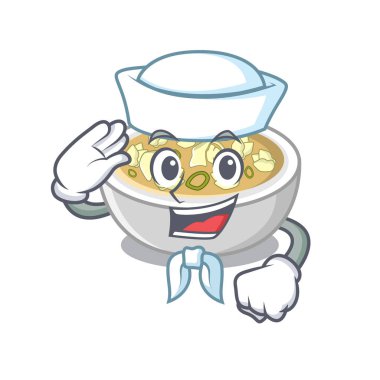 Maskot şeklinde Denizci wonton çorbası