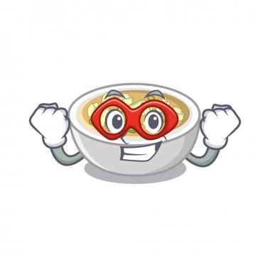 Süper kahraman wonton çorbası karakter izole