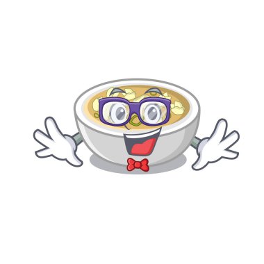 Geek wonton çorbası karakter izole