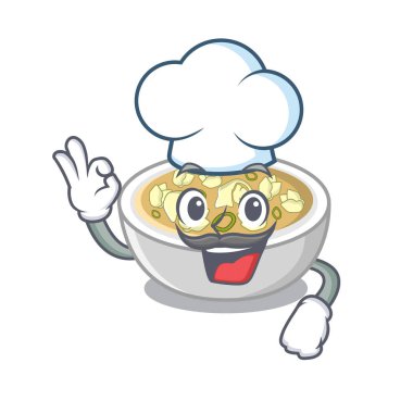 Şef wonton çorbası karakter izole