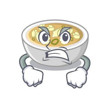 Bir karikatür kase kızgın wonton çorbası