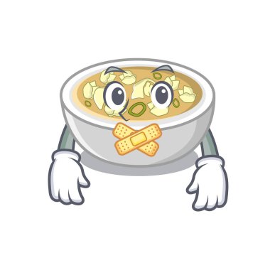 Sessiz wonton çorbası pişmiş karikatür kızartma tavası