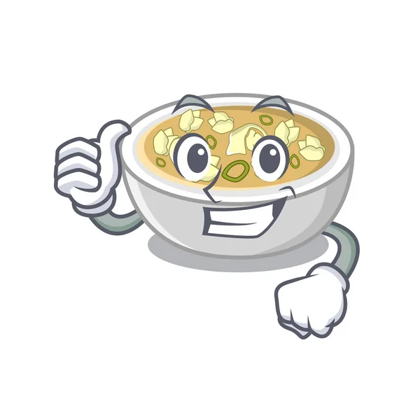 Pouce la soupe wonton isolée dans le personnage — Image vectorielle
