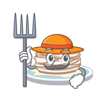 Çiftçi kataifi karikatür kase servis edilir