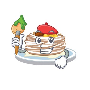 Sanatçı kataifi karikatür kase servis edilir