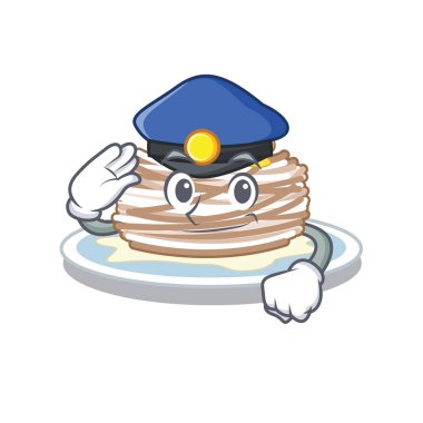 Polis kataifi karikatür kase servis edilir