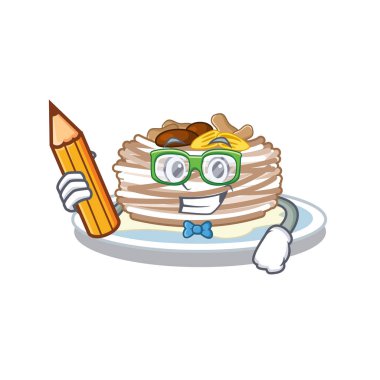 Bir tahta üzerinde Öğrenci kataifi karakteri