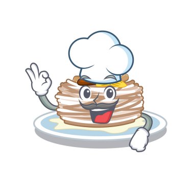 Bir tahta üzerinde Şef kataifi karakter