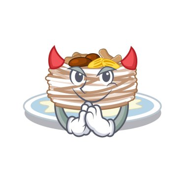 Şeytan kataifi maskot ile izole