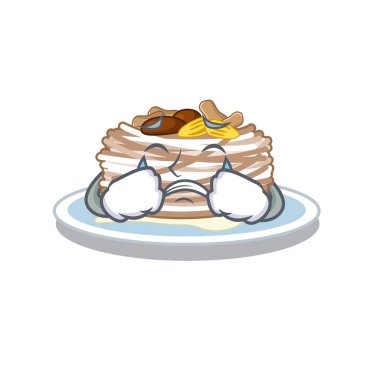 Ağlayan kataifi maskot ile izole