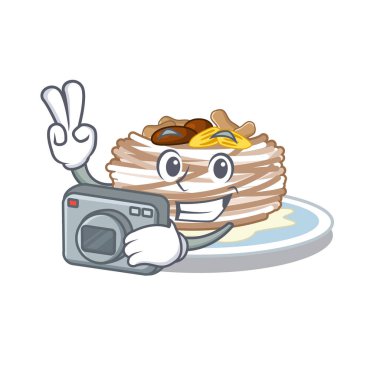 Fotoğrafçı kataifi maskot ile izole