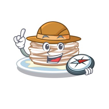 Kaşif kataifi maskot ile izole