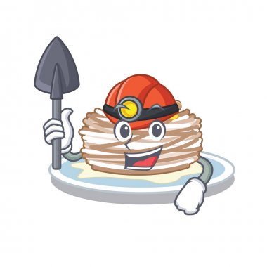 Madenci kataifi maskot ile izole