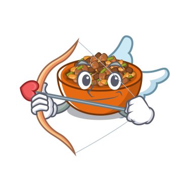 Cupid kung pao tavuk karikatür ile izole