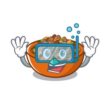 Bir maskot dalış kung pao tavuk