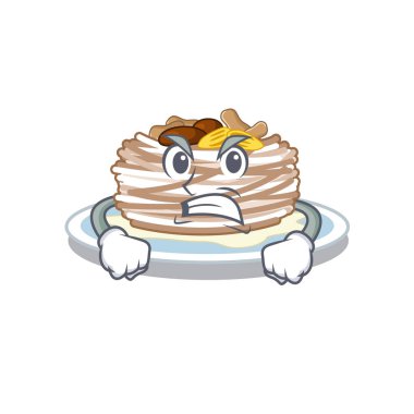 Kızgın kataifi maskot ile izole