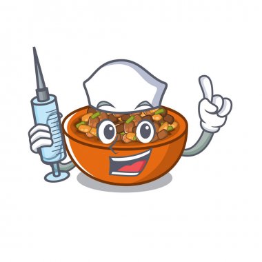 Bir maskot hemşire kung pao tavuk