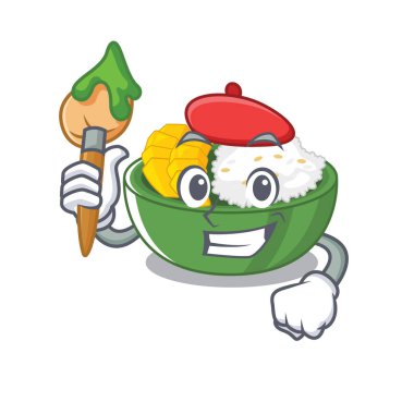 Sanatçı mango yapışkan pirinç karakter izole