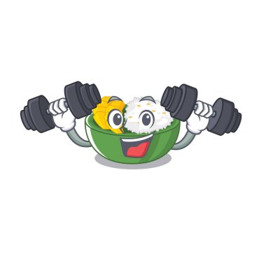Fitness mango yapışkan pirinç karakter izole
