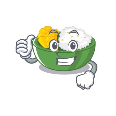 Karikatür plaka mango yapışkan pirinç kadar Thumbs