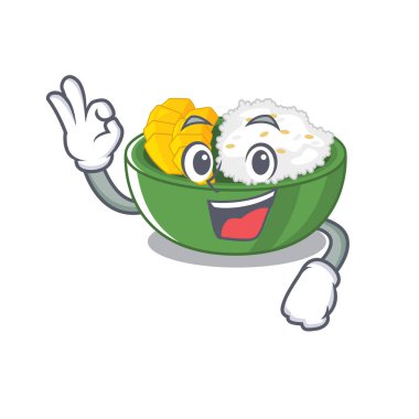 Karikatür plaka Tamam mango yapışkan pirinç