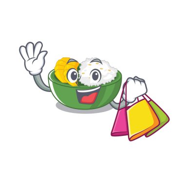 Karikatür plaka Alışveriş mango yapışkan pirinç